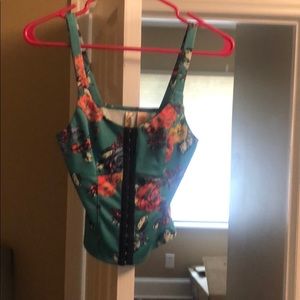 Corset style crop tank